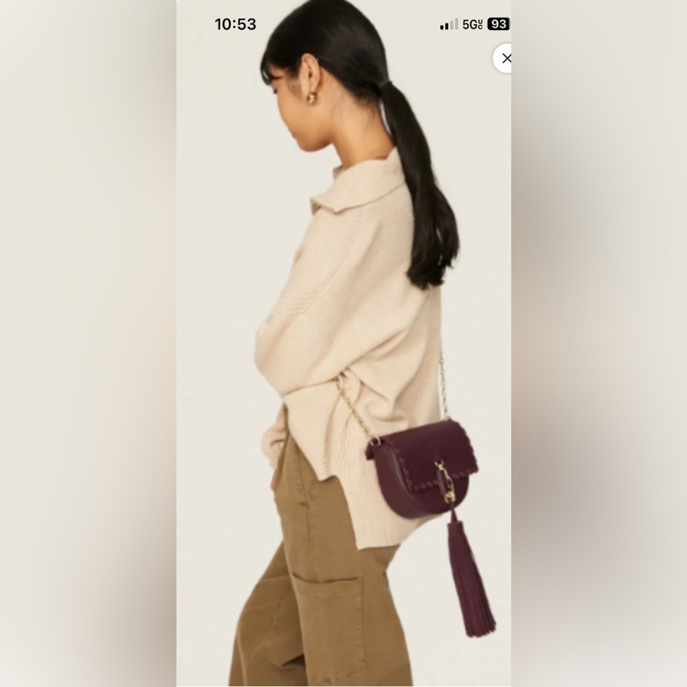 NWOT Zac Posen Burgundy Crossbody